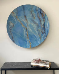 Concave Blue Marble Wall Mirror