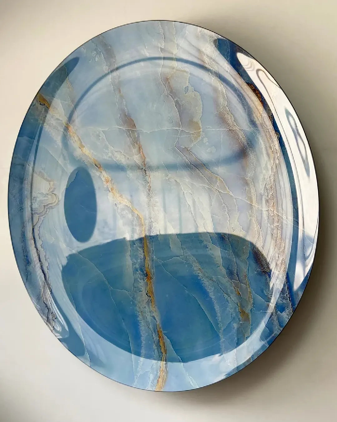 Concave Blue Marble Wall Mirror