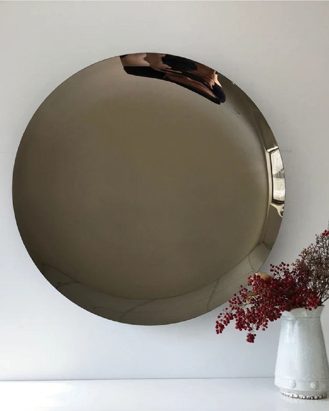 Concave Bronze Round Wall Mirror