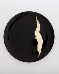 Concave Black & Brass Fracture Wall Mirror