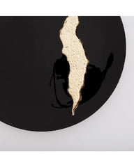 Concave Black & Brass Fracture Wall Mirror