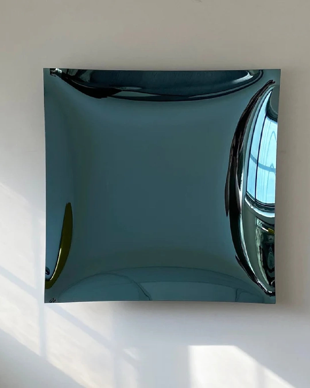Concave Square Blue Wall Mirror