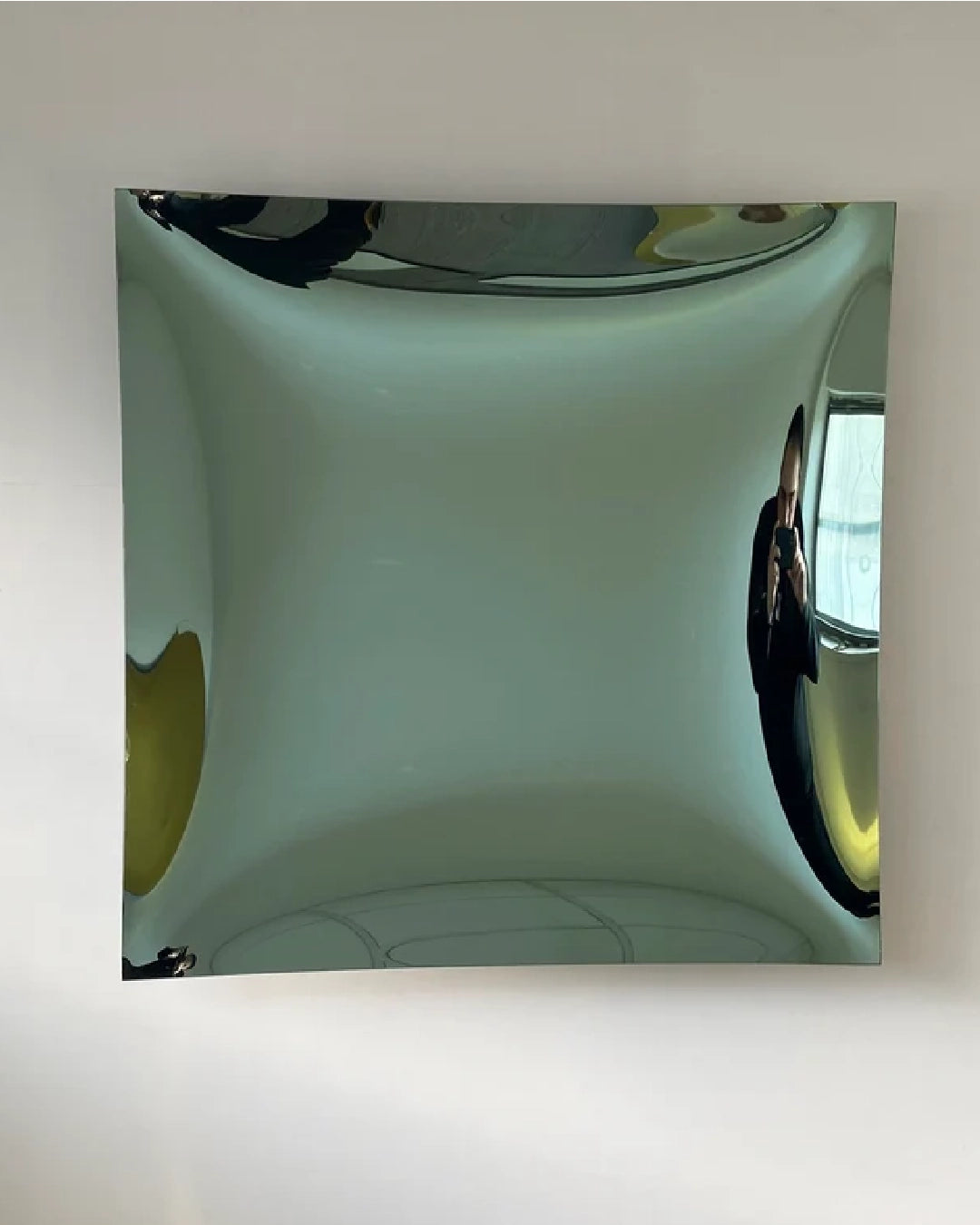 Concave Square Green Wall Mirror