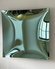 Concave Square Green Wall Mirror