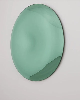 Convex & Concave Oval Green Wall Mirror