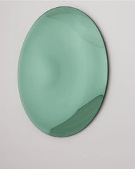 Convex & Concave Oval Green Wall Mirror