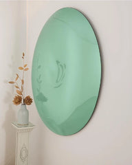 Convex & Concave Oval Green Wall Mirror
