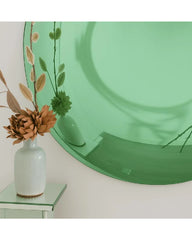 Convex & Concave Oval Green Wall Mirror