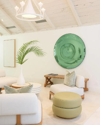 Convex & Concave Oval Green Wall Mirror