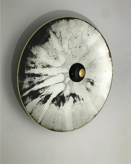 Concave Distressed Antique Lunar Wall Mirror