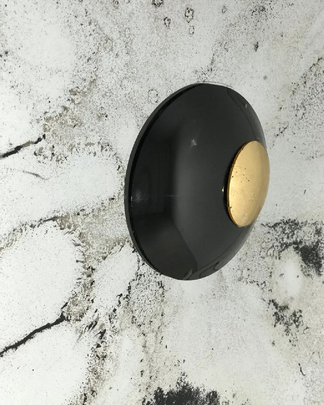 Concave Distressed Antique Lunar Wall Mirror