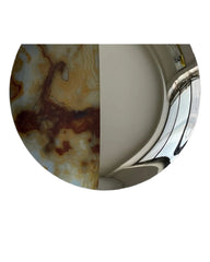 Dual-Finish Split Marble Convex Wall Mirror