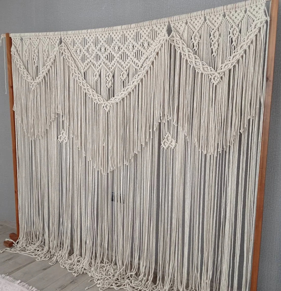 Handmade Macrame Large Curtain Bohemian Decoration Wall Arch