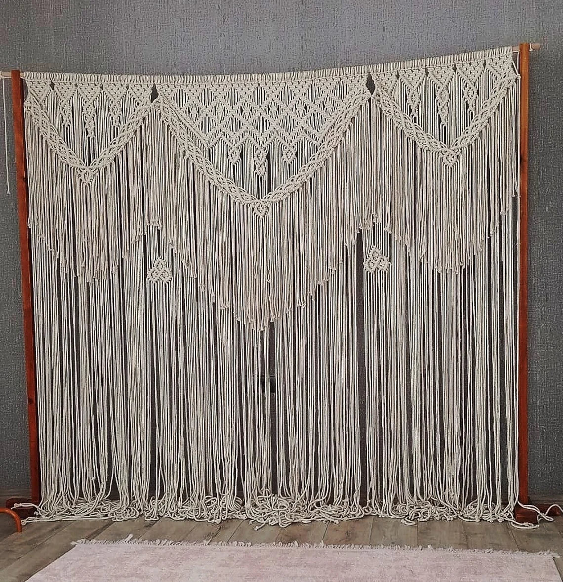 Handmade Macrame Large Curtain Bohemian Decoration Wall Arch
