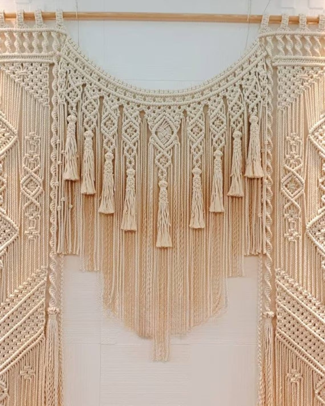 Luxury Handmade Art Macrame Curtain Macrame Wedding Backdrop