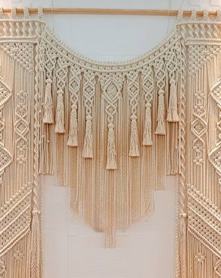 Luxury Handmade Art Macrame Curtain Macrame Wedding Backdrop