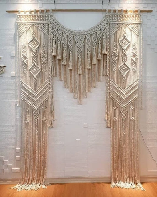 Luxury Handmade Art Macrame Curtain Macrame Wedding Backdrop