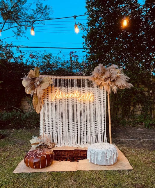 Handmade Macrame Wedding Backdrop Macrame Wedding Arch Arbor Macrame/ Wedding Arch/ Macrame Curtain/ Ceremony Backdrop Rustic Wedding Decor