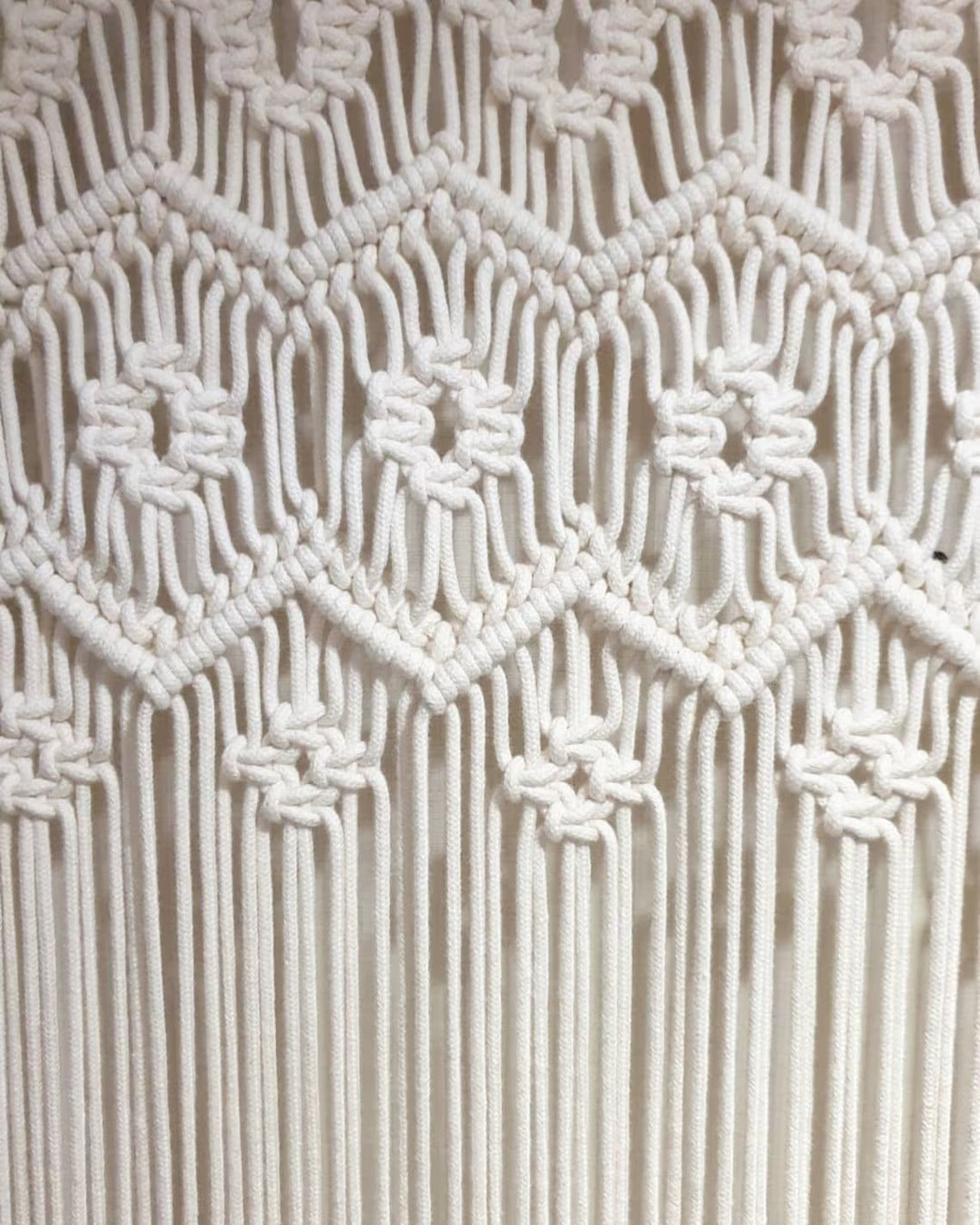 Handmade Macrame Curtain Wall Hanging Modern Geometric Woven Bohemian Tapestry, Mid Century Modern, Wedding Backdrop, Bedroom Decor