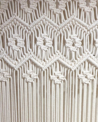 Handmade Macrame Curtain Wall Hanging Modern Geometric Woven Bohemian Tapestry, Mid Century Modern, Wedding Backdrop, Bedroom Decor