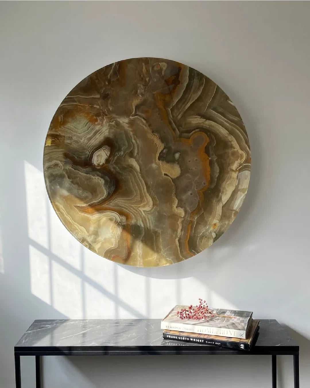 Concave Marble Pattern Wall Mirror