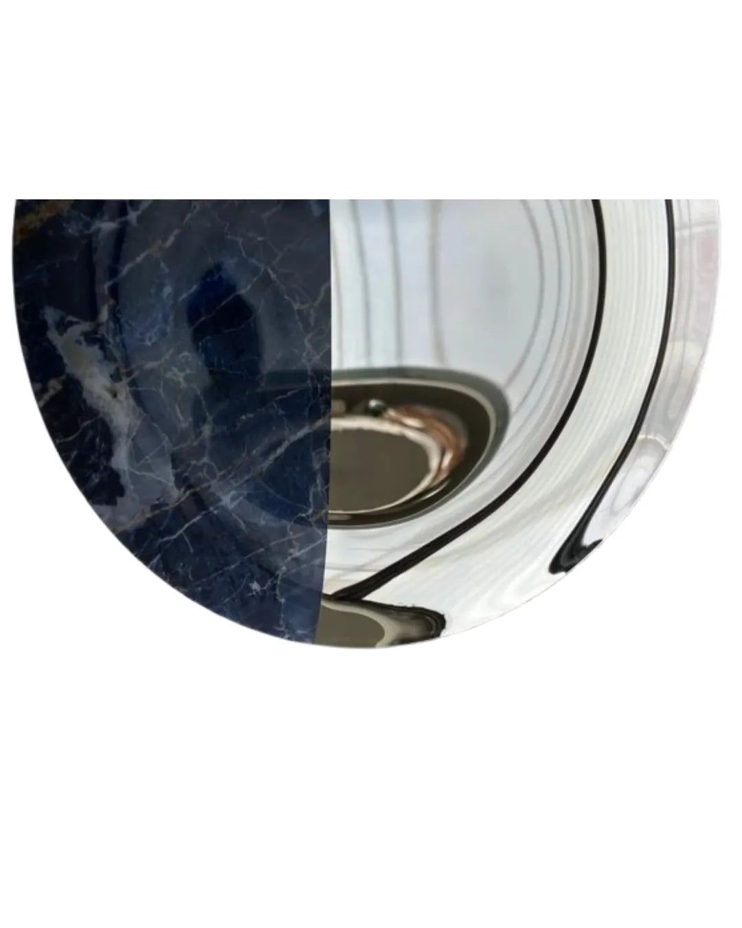 Concave Blue Marble Split Wall Mirror
