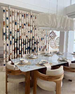 Large Floor-to-Ceiling Fiber Art Room Divider