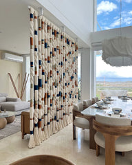 Large Floor-to-Ceiling Fiber Art Room Divider