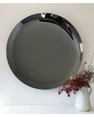Concave Black Glass Wall Mirror