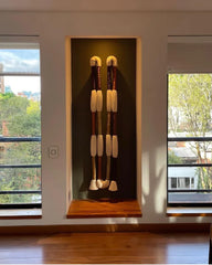 Vertical Sculptural Fiber Art Wall Sculpture