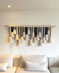 Blue and Mustard Macrame Wall Decor