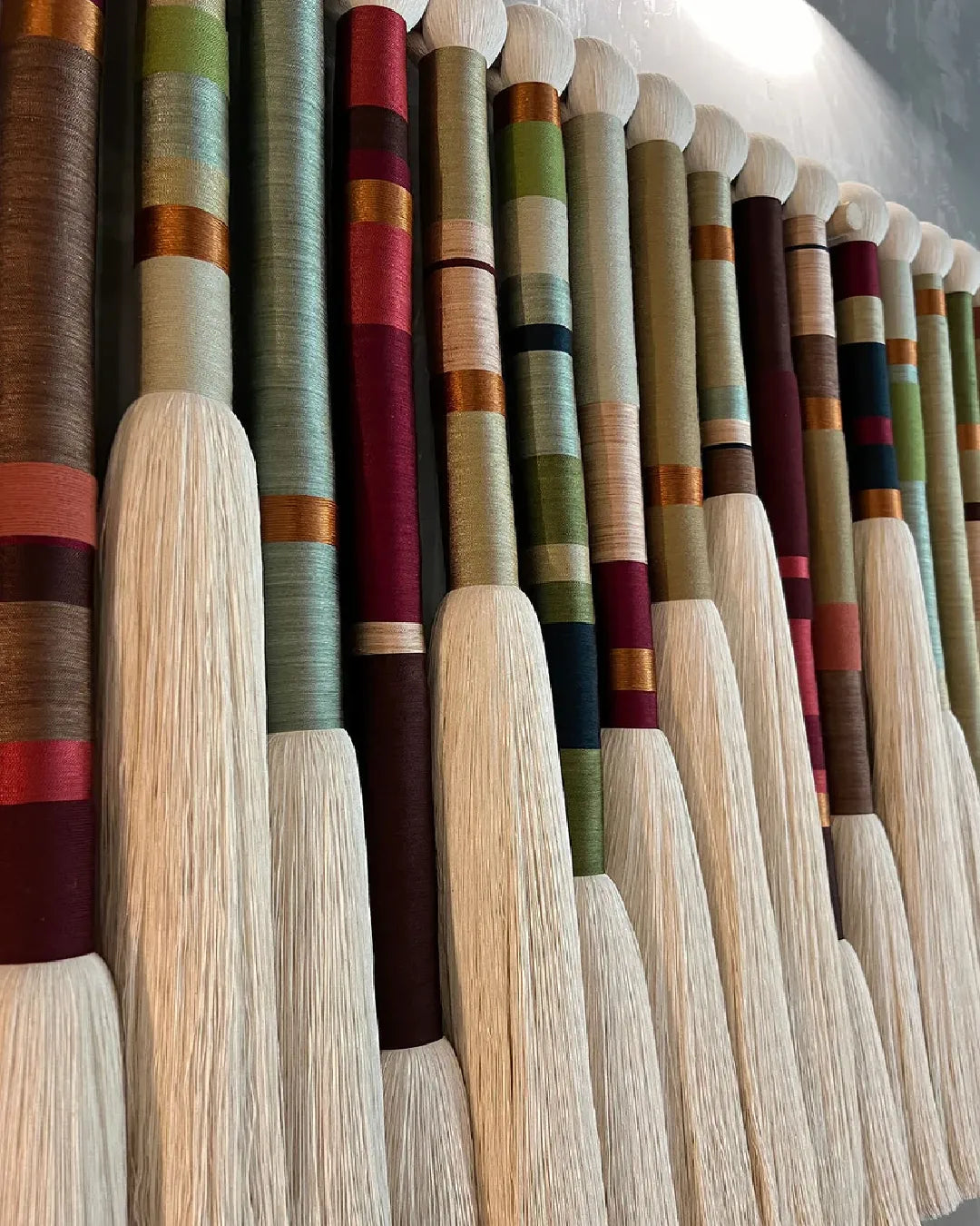 Multi-Color Color-Blocked Fiber Art Wall Hanging