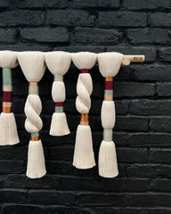 Textured Staggered Fiber Art Wall Hanging