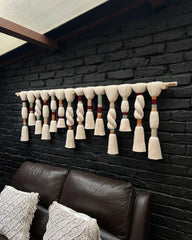 Textured Staggered Fiber Art Wall Hanging