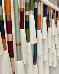 Jewel-Tone Color-Blocked Fiber Art Wall Hanging