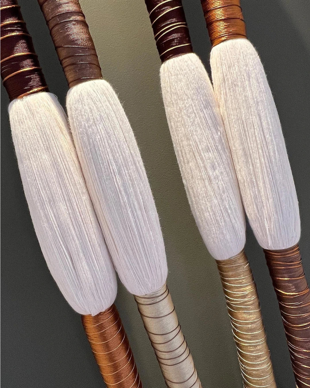 Vertical Sculptural Fiber Art Wall Sculpture