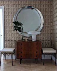Concave Black Glass Wall Mirror
