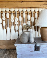 Modern Gold and Ivory Macrame Wall Hanging
