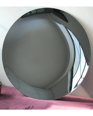 Concave Black Glass Wall Mirror