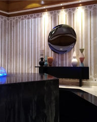 Concave Black Glass Wall Mirror