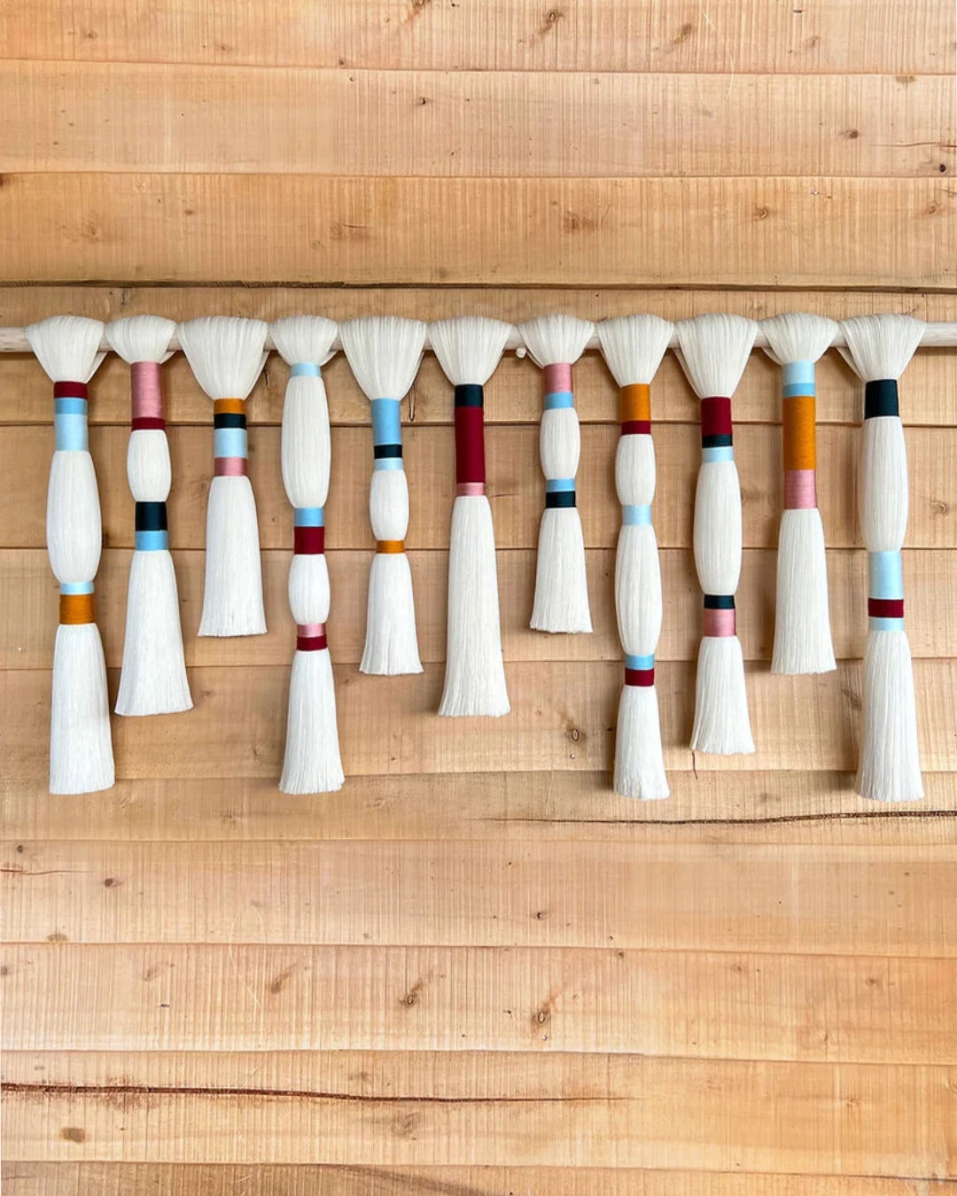 Pastel Multi-Color Fiber Art Wall Hanging