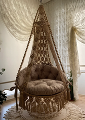Macrame Swing Chair, Hanging Hammock, Bohemian Chair