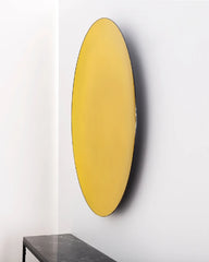 Yellow Tinted Round Wall Mirror