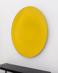Yellow Tinted Round Wall Mirror