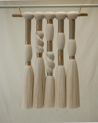 Neutral Fiber Art Hanging Tapestry