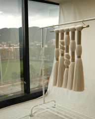 Neutral Fiber Art Hanging Tapestry