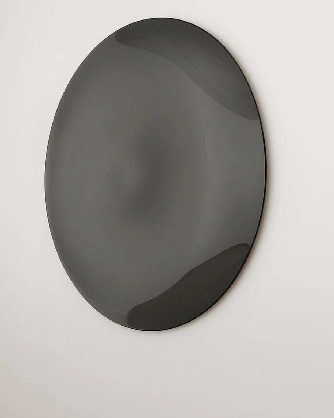 Convex Oval Smoked Grey Wall Mirror