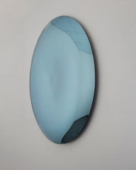 Convex Oval Light Blue Wall Mirror