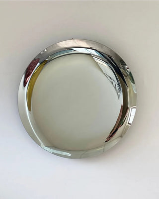 Polished Stainless Steel Convex Round Wall Mirror