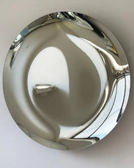 Polished Stainless Steel Convex Round Wall Mirror